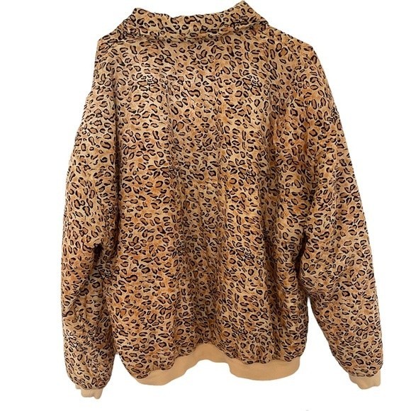Fuda International 100% Silk Leopard Print Bomber Jacket Size Large - Picture 2 of 12